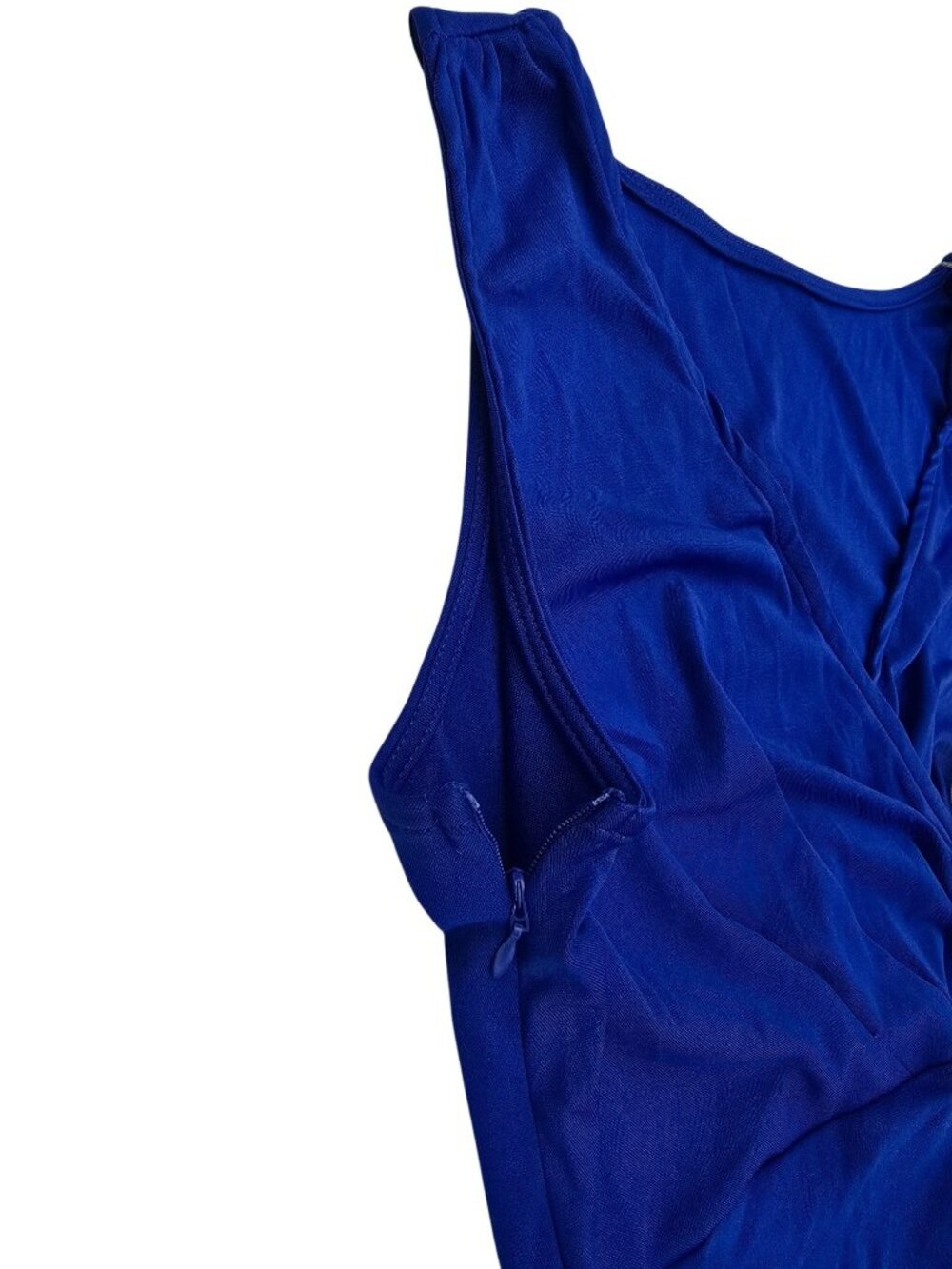 Ekaliy Women Sleeveless Wrap Dress Royal Blue Size L Polyester Blend Stylish Fit - Picture 11 of 11